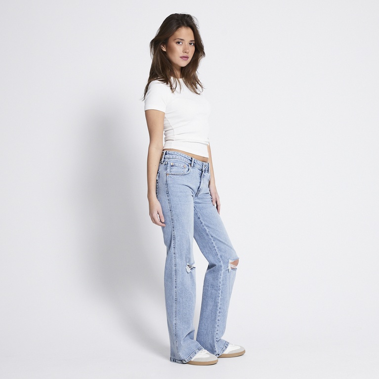 Back pocket bootcut jeans "90's Boot" Light heavy worn